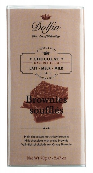 Dolfin - Chocolat - Vollmilchschokolade mit Crispy Brownie (70g)